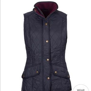 Barbour Cavalry Vest in navy/merlot US size 4